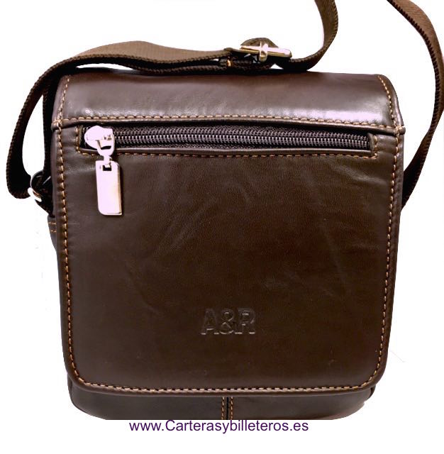 BOLSO-BANDOLERA DE HOMBRE MARRÓN FABRICADO EN ESPAÑA