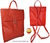 BACKPACK BEEF QUALITY LEATHER WITH INTERIOR POCKETS ROJO