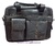 BOX LEATHER BRIEFCASE BAG WITH HANDLE AND SHOULDER BAG BLACK