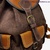 BROWN SUEDE LEATHER BACKPACK WITH NATURAL LEATHER ON THE CLOSURES AND HANDLES MARRON OSCURO Y CUERO