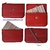 CARD OF LUXURY LEATHER PURSE WITH KEY CHAIN ROJO