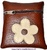 ECONOMIC IMITATION LEATHER FLOWER PURSE WITH ZIP DARK BROWN