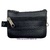 ECONOMIC LEATHER PURSE WITH THREE ZIPPER POCKETS BLACK