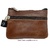 ECONOMIC LEATHER PURSE WITH THREE ZIPPER POCKETS BROWN