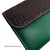 LARGE WOMEN'S GREEN UBRIQUE LEATHER WALLET WITH BROWN BRAIDED CLOSURE AND FLAP