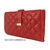 LARGE WOMEN'S NAPPA NAPPA LEATHER WALLET WITH COIN PURSE AND LARGE CARD HOLDER FOR 23 CARDS ROJO