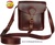 LEATHER BAG MAN WITH OUTSIDE POCKET BROWN