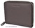 LEATHER CARD FOLDER LOCKING ZIPPER FOR 14 CREDIT CARDS BROWN