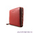 LEATHER CARD FOLDER LOCKING ZIPPER FOR 14 CREDIT CARDS ROJO