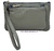 LEATHER PURSE WITH DOUBLE HANDLE FOR HAND LIGHT GREY