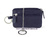 LEATHER PURSE WITH DOUBLE RING KEYCHAIN WITH CHAIN -5 COLORS- BLUE NAVY
