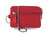 LEATHER PURSE WITH DOUBLE RING KEYCHAIN WITH CHAIN -5 COLORS- ROJO