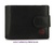 LEATHER WALLET CARD TWO TONE WITH PURSE AND CLOSED BLACK