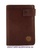 LEATHER WALLET CARD WITH PURSE AND CLOSED MEDIUM BROWN