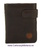 LEATHER WALLET CARD WITH PURSE TWO TONE BROWN