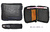 LEATHER WALLET PURSE WITH EXTERIOR ZIPPER BLACK