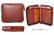 LEATHER WALLET PURSE WITH EXTERIOR ZIPPER MEDIUM BROWN