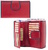 LEATHER WALLET PURSE WOMEN BIG ROJO