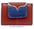 LITTLE WOMEN'S WALLET OF LUXURY SKIN VERY COMPLETE AND GREAT QUALITY ROJO CON AZUL EN AVESTRUZ Y BLANCO