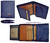 MAN WALLET BRAND BLUNI TITTO MAKE IN LUXURY LEATHER WITH PURSE BLUE
