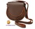 OILED LEATHER BAG WITH LEATHER FLAP BROWN AND ORANGE