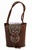 OILED LEATHER HANDBAG BAG WITH DOUBLE STRANDED BROWN AND WHITE