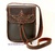 OILED LEATHER SMALL BAG WITH LEATHER TRIM DARK BROWN AND ORANGE