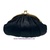 PURSE HANDBAG WITH DOUBLE LEATHER MOUTH BLACK