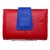SMALL WOMEN'S WALLET IN RED AND INTENSE BLUE UBRIQUE LEATHER AZUL Y ROJO