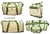 SPORT BAG OR TRAVELING BAG WITH THREE POCKETS IVORY AND GREEN