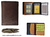 TRAVEL CARD LEATHER WALLET PASSPORT WITH GREAT FOR PURSE BROWN AND LEATHER COLOR