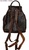VEAL LEATHER BACKPACK WITH 2 POCKETS FRONT BIG DARK BROWN