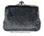 VELVET PURSE WITH METAL DOUBLE NOZZLE GREY