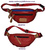 WAIST BAG MADE OF SKIN AND ADJUSTABLE WITH THREE POCKETS ROJO