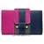 WALLET WOMEN'S WITH A LEATHER BOW MADE IN SPAIN FUCSIA AZUL Y GRIS