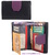 WOMAN WITH PURSE SKLII WALLET LONG BLACK AND PURPLE