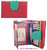 WOMAN WITH PURSE SKLII WALLET LONG RED AND GREEN