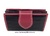 WOMAN'S WALLET IN COCONUT UBRIQUE LEATHER WITH PIPING AND BURGUNDY CLOSURE BLACK AND BORDEAUX