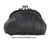 WOMEN LEATHER PURSE WITH DOUBLE NOZZLE AND POCKET MEDIUM - 25 COLORS- BLACK