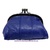 WOMEN LEATHER PURSE WITH DOUBLE NOZZLE AND POCKET MEDIUM - 25 COLORS- BLUE