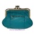 WOMEN LEATHER PURSE WITH DOUBLE NOZZLE AND POCKET MEDIUM - 25 COLORS- VERDE TURQUESA