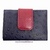 WOMEN'S LEATHER WALLET OF AVESTRUZ NAVY BLUE AND RED
