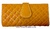 WOMEN'S LEATHER WALLET UBRIQUE BEAR DECORATION MUSTARD