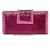 WOMEN'S MEDIUM SNAKE AND COW LEATHER WALLET GRANATE Y ROSA