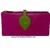 WOMEN'S SOFT LEATHER WALLET WITH PURSE AND BILLFOLD LONG FUCHSIA