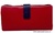 WOMEN'S SOFT LEATHER WALLET WITH PURSE AND BILLFOLD LONG ROJO