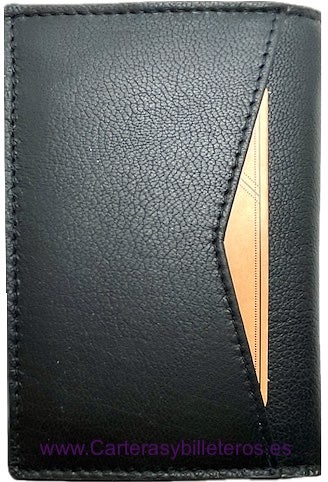 ACQ COMPACT LEATHER MEN'S WALLET WITH COIN POCKET AND 11 CARDS 