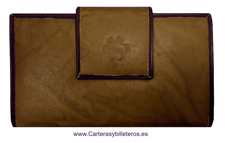 CARTERA MUJER GRANDE DE PIEL ERIUM 32 TARJETAS CUERO 