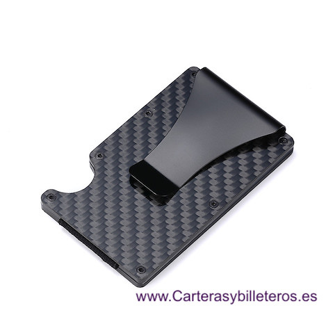 TARJETERO FIBRA DE CARBONO PARA HOMBRE DELGADO Y MUY RESISTENTE -NOVEDAD- NEGRO 