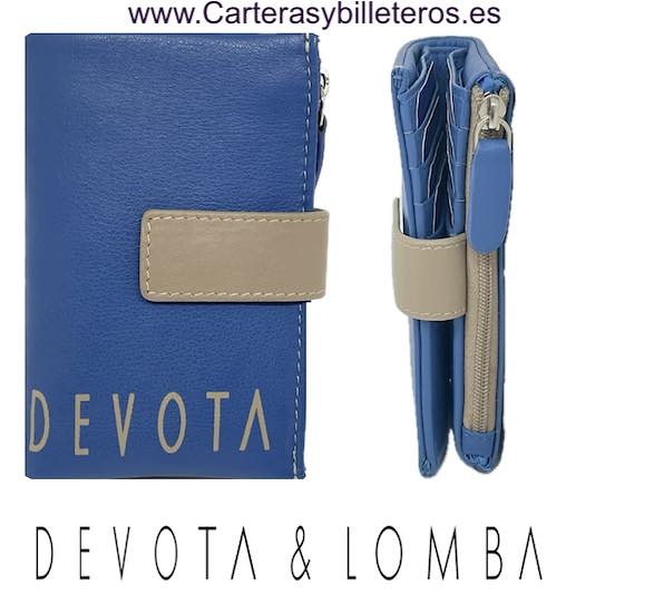 CARTERA TARJETERO DE MUJER MARCA DEVOTA & LOMBA CON MONEDERO CREMALLERA 